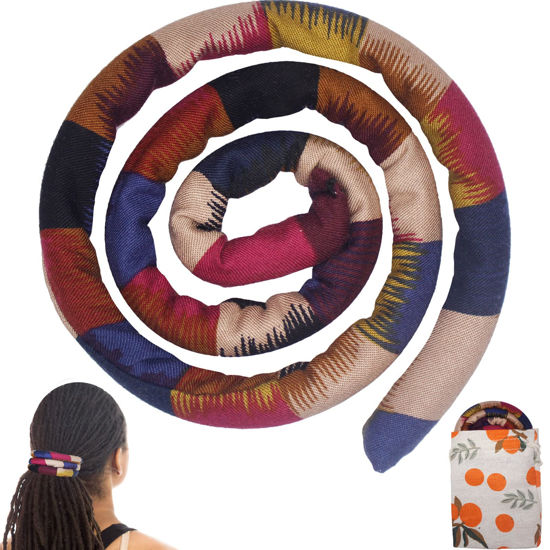 Picture of Spiral Lock Hair Tie Dreadlock Accessory Bendable Hair Ties for Women and Men Ponytail Holders Colorful Dreadlock Hair Tie Long Dreads Thick Curly Hair Holder (Mysterious)