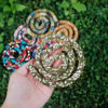 Picture of Spiral Lock Hair Tie Dreadlock Accessory Bendable Hair Ties for Women and Men Ponytail Holders Colorful Dreadlock Hair Tie Long Dreads Thick Curly Hair Holder (Grass green flowers)