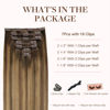 Picture of GOO GOO Clip in Hair Extensions Real Human Hair, Remy Human Hair Extensions Clip ins for Women, Natural Human Hair, 14inch 120g 7Pcs, 4D/14/5B Brunette Balayage