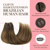 Picture of GOO GOO Clip in Hair Extensions Real Human Hair, Remy Human Hair Extensions Clip ins for Women, Natural Human Hair, 14inch 120g 7Pcs, 4D/14/5B Brunette Balayage