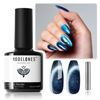 Picture of modelones Cat Eye Gel Nail Polish,15 ML Blue Gel Nail Polish Christmas Sparkle Reflective Glitter Gel Polish Fall Winter Dark Blue 9D Polish Gel polish with Magnet Soak Off LED Nail Art Gel DIY Salon