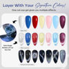 Picture of modelones Cat Eye Gel Nail Polish,15 ML Blue Gel Nail Polish Christmas Sparkle Reflective Glitter Gel Polish Fall Winter Dark Blue 9D Polish Gel polish with Magnet Soak Off LED Nail Art Gel DIY Salon
