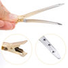 Picture of 24 Packs Duck Bill Clips, Bantoye 3.35 Inches Rustproof Metal Alligator Curl Clips with Holes for Hair Styling, Hair Coloring, Matte Gradient Gold