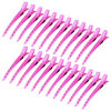 Picture of 24 Packs Duck Bill Clips, Bantoye 3.35 Inches Rustproof Metal Alligator Curl Clips with Holes for Hair Styling, Hair Coloring, Bright Pink