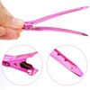 Picture of 24 Packs Duck Bill Clips, Bantoye 3.35 Inches Rustproof Metal Alligator Curl Clips with Holes for Hair Styling, Hair Coloring, Bright Pink