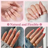 Picture of Luckyfairy Medium Almond Nail Tips, 240pcs Soft Gel Pre-Filed Acrylic Almond Fake Nails, Half Matte Full Cover Clear Press on Flase Nail Tips for Nail Extension Home DIY 12 Sizes Gelly Tips