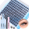 Picture of PHKERATA Natural Lash Extension Kit Wispy Lash Clusters Kit Lashes Clusters C Curl Cluster Eyelash Extension DIY Cluster Lashes with Lash Bond Seal Lash Glue Remover Lash Tweezers Individual Lashes