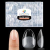 Picture of Luckyfairy Extra Short Almond Nail Tips, 240pcs Soft Gel Pre-Shaped Acrylic Fake Nails, Half Matte Full Cover Clear Gelly Press on Flase Nail Tips for Extension Nail Manicure Home DIY 12 Sizes