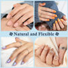 Picture of Luckyfairy Extra Short Almond Nail Tips, 240pcs Soft Gel Pre-Shaped Acrylic Fake Nails, Half Matte Full Cover Clear Gelly Press on Flase Nail Tips for Extension Nail Manicure Home DIY 12 Sizes
