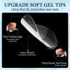 Picture of Luckyfairy Extra Short Almond Nail Tips, 240pcs Soft Gel Pre-Shaped Acrylic Fake Nails, Half Matte Full Cover Clear Gelly Press on Flase Nail Tips for Extension Nail Manicure Home DIY 12 Sizes