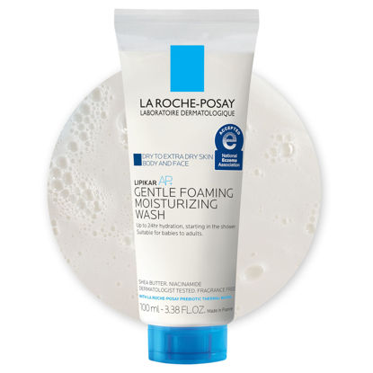 Picture of La Roche-Posay Lipikar AP+ Gentle Foaming Moisturizing Wash, Shea Butter + Niacinamide + Glycerin, Moisturizing Body Wash For Dry Skin, National Eczema Association Accepted, Soap Free