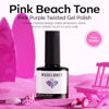 Picture of modelones Pearl Gel Nail Polish, 15 ML Shimmer Pearl Pink Purple Mermaid Nail Drawing Glitter Gel Polish Soak Off Led Nail Gel Polish Swirl Shell Thread Effect DIY Mani Gift