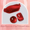 Picture of Born Pretty Cat Magnetic Eye Gel Nail Polish Ruby Red Holographic Glitter Shiny Sparkle Crystal Gel Nail Polish Magnetic Nail Polish Salon DIY at Home 15mL