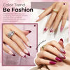 Picture of Modelones Gel Nail Polish Set, 6 Colors Rose Garden Neutral Nude Pink Gel Polish Burgundy Red Pearl White Shimmer Peach Pink Galaxy Grape-Purple Glitter Gel Polish Valentines Day Soak Off LED Gel Gift