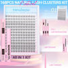 Picture of Natural Lash Extension Kit Wispy Lash Clusters Kit 168Pcs Eyelash Extension Kit 9-12MM Eyelash Clusters Lashes Individual Kit with Remover for Lash Extension, Bond and Seal and Tweezers by TNFVLONEINS