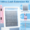 Picture of TNFVLONEINS Lash Clusters Kit Natural Lash Extension Kit Wispy Eyelash Clusters C Curl Eyelash Extension Kit Short Individual Lashes Clusters Eyelash Extensions Kit Waterproof Individual Lashes Kit