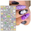 Picture of 5 Sheets Halloween Nail Art Stickers 3D Self-Adhesive DIY Nail Decal with Cute Ghost Pumpkins Skull Spider Web Design Nail Art Stickers Decal for Women Girls Halloween Nails Decoration Accessories