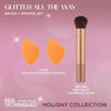 Picture of Real Techniques Glitter All The Way Brush + Sponge 3 Piece Holiday Gift Set, Makeup Sponges & Makeup Brush For Liquid & Cream Foundation, Contour, & Blush, Stocking Stuffer, Limited Edition