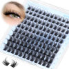 Picture of PHKERATA Wispy Eyelash Clusters Natural Lash Clusters 120 pcs Cluster Eyelash Extensions Fluffy D Curl Individual Lashes Reusable DIY Lash Extension Thin Lash Band