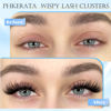 Picture of PHKERATA Wispy Eyelash Clusters Natural Lash Clusters 120 pcs Cluster Eyelash Extensions Fluffy D Curl Individual Lashes Reusable DIY Lash Extension Thin Lash Band