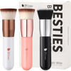 Picture of Foundation Brush 3pcs DUcare Flat Top Kabuki Brush Synthetic Professional Makeup Brushes Liquid Blending Mineral Powder Buffing Stippling