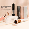 Picture of Foundation Brush 3pcs DUcare Flat Top Kabuki Brush Synthetic Professional Makeup Brushes Liquid Blending Mineral Powder Buffing Stippling