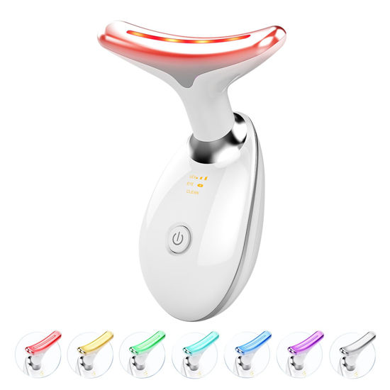 Picture of Fastaid Red-Light-Therapy-for-Face and Neck, Red Light Therapy Wand, 7 Color Led Face Neck Massager for Skin Care, White