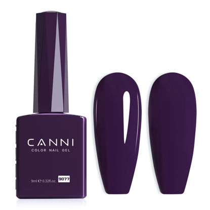 Picture of CANNI Dark Purple Gel Nail Polish, 1Pcs Purple Gel Polish Lavender Color Nail Polish Gel High Gloss Soak Off U V Gel Nail French Nail Manicure Salon DIY