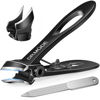 Picture of Slanted Toenail Clippers for Thick Toenails for Seniors, Heavy Duty Toe Nail Clippers for Men Thick Ingrown Nails with Wide Jaw Opening, Curved Large Fingernail Clipper Cutter -Black