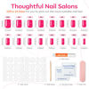 Picture of Modelones Pink Press on Nails, Chrome Short Square Fake Nails, Reusable Nail Kit with Nail Glue Adhesive Tabs Mini Nail File, Nails Press Ons 32Pcs16 Sizes, Valentine Gift