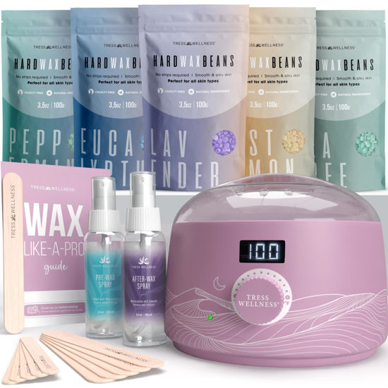 Picture of Tress Wellness Waxing Kit for Brazilian Wax - Easy to Use - For Sensitive Skin - Digital Display, Misty Lilac