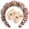 Picture of Zkptops Spa Headband for Washing Face Wristband Set Sponge Makeup Skincare Velvet Fabric Bubble Soft Get Ready Hairband for Women Girl Puffy Padded Headwear Non Slip Thick Hair Accessory(Leopard 1)