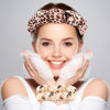 Picture of Zkptops Spa Headband for Washing Face Wristband Set Sponge Makeup Skincare Velvet Fabric Bubble Soft Get Ready Hairband for Women Girl Puffy Padded Headwear Non Slip Thick Hair Accessory(Leopard 1)