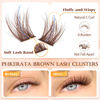 Picture of PHKERATA Brown Lash Clusters Wispy Brown Eyelash Clusters Fluffy Lashes Clusters Natural C Curl Cluster Eyelash Extensions 110 Pcs Dark Brown Individual Lashes DIY Clusters Lashes at Home, 10-16 mm