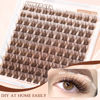 Picture of PHKERATA Brown Lash Clusters Wispy Brown Eyelash Clusters Fluffy Lashes Clusters Natural C Curl Cluster Eyelash Extensions 110 Pcs Dark Brown Individual Lashes DIY Clusters Lashes at Home, 10-16 mm