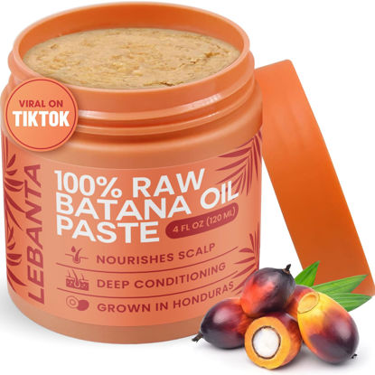Picture of Lebanta Raw Batana Oil for Hair Growth - 100% Pure, Organic 4oz Batana from Honduras for Thick and Strong Natural Hair - Dr. Sebi Unrefined Cold Pressed Cosmetic Scalp Mask for Men & Women (1 Pack)