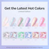 Picture of modelones Pearl Gel Nail Polish Set, 6 Colors Aurora Iridescent Shimmer White Pink Purple Mermaid Nail Drawing Gel Polish Soak Off Led Glitter Nail Gel Polish Swirl Shell Thread Effect DIY Gift