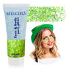 Picture of MEICOLY Lime Green Face Glitter,Light Green Body Glitter,St Patricks Day Accessories for Women,Sparkling Glitter Face Paint for Party Festival,Chunky Glitter Makeup for Face/Body/Hair/Eye/Lip