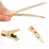 Picture of 24 Packs Duck Bill Clips, Bantoye 3.35 Inches Rustproof Metal Alligator Curl Clips with Holes for Hair Styling, Hair Coloring, Matte Gold