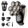 Picture of Detachable Head Shavers, SHPAVVER 5 in 1 Electric Razor IPX7 Waterproof for Bald Men, Wet Dry LED Display Rechargeable 7D Rotary Shaver Grooming Kit with Type C Charge A