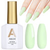 Picture of AILLSA Pastel Gel Nail Polish Macaron Mint Green Gel Polish Bright Summer Colors Cotton Candy Nail Polish Soak Off U V Gel for French Nail Manicure Salon DIY Holiday Gifts 0.5 Fl Oz GB77
