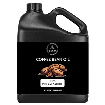 Picture of Naturevibe Botanicals Coffee Bean Oil 32 Ounces | 100% Pure and Natural | Great for Skin Care and Hair Care