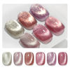 Picture of GAOY Glitter Cat Eye Gel Nail Polish Set with Magnet Pink Galaxy for Holographic Cat Eye, Salon Gel Manicure and Nail Art DIY at Home