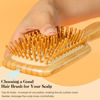 Picture of GAINWELL Bamboo Hair Brush for Hair Growth, Natural Bamboo Bristles Detangling Square Wooden Paddle Hairbrush for Massaging Scalp, for Women Men and Kids, for All Hair Types, with Ergonomic Handle