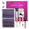 Picture of OCEAN PEARL 40D 50D Lash Clusters Lash Extension Kit 320 Pcs Thick Eyelashes Fluffy Lash Clusters Kit 10-16mm Eyelash Extension Kit Individual Lashes with Bond and Seal Tweezers DIY Eyelash Extension