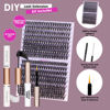 Picture of OCEAN PEARL 40D 50D Lash Clusters Lash Extension Kit 320 Pcs Thick Eyelashes Fluffy Lash Clusters Kit 10-16mm Eyelash Extension Kit Individual Lashes with Bond and Seal Tweezers DIY Eyelash Extension