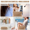 Picture of ZLFSRQ 3Pcs Checkered Makeup Bag for Women Large Cosmetic Bag Set Travel Toiletry Bag Makeup Pouch Bag for Purse Brown Zipper Storage Bag Organizer Cute Small Aesthetic Girls Car Essentials Bag