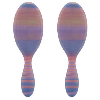 Picture of Wet Brush Original Detangling Hair Brush, Purple (Desert Afterglow) - Ultra-Soft IntelliFlex Bristles - Detangler Brush Glide Through Tangles With Ease For All Hair Types - For Women & Men (Pack of 2)