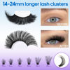 Picture of 14-24mm Fluffy Lash Extension Kit Long Cluster Lashes Volume D Curl Eyelash Extension Kit Wispy Individual Lashes with Waterproof Lash Bond and Seal Glue, Lash Tweezers for Beginners (100D, 280Pcs)