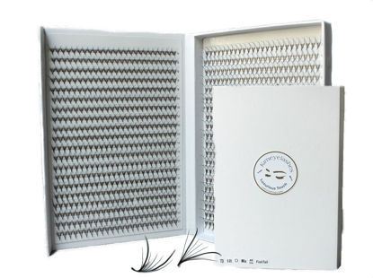 Picture of 1000 fans 7D 0.05 Wispy Premade fans Mixed Lengths 9-16mm Volume loose Lashes C D Curl Handmade Fan eyelash extensions Kimeyelashes promade fan Double Spikes (Curl D, 7D - 0.05 - FishTail 1000f)